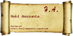 Hohl Asszunta névjegykártya